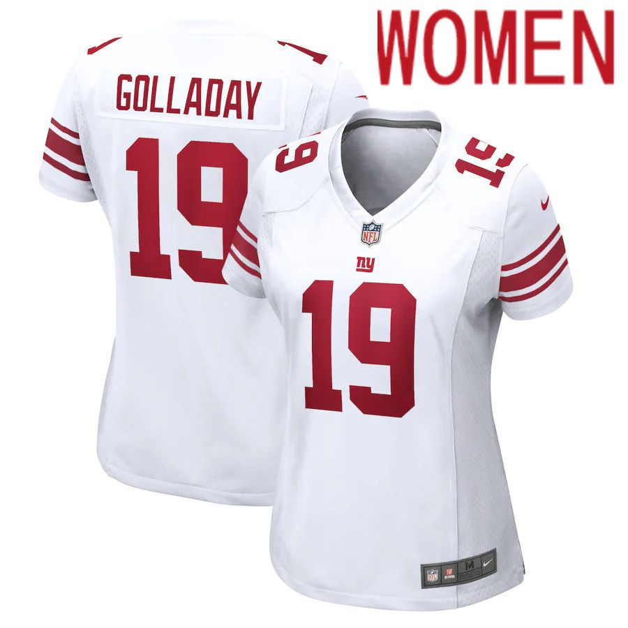 Women New York Giants #19 Kenny Golladay Nike White Game NFL Jersey